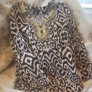Embellished Linen Jones New York Blouse